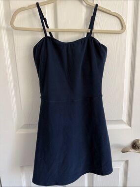 ALO Classic Navy Spaghetti Strap Dress - Timeless Women's Style-SZ XS